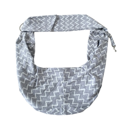Grey Striped Cotton Pet's Sling Carrier Bag - wnkrs