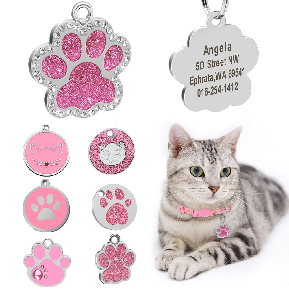 Cat's Crystal Personalized ID Tag
