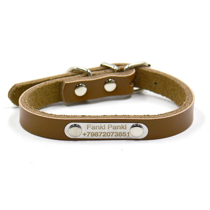 Durable Personalized Genuine Leather Dog's Collar - wnkrs
