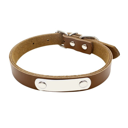Durable Personalized Genuine Leather Dog's Collar - wnkrs