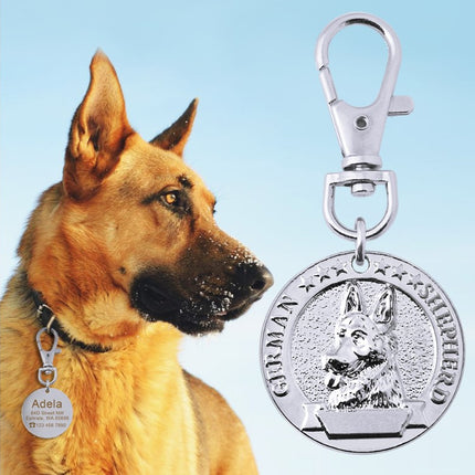 Dog's Custom Engraving Design Silver ID Tag - wnkrs