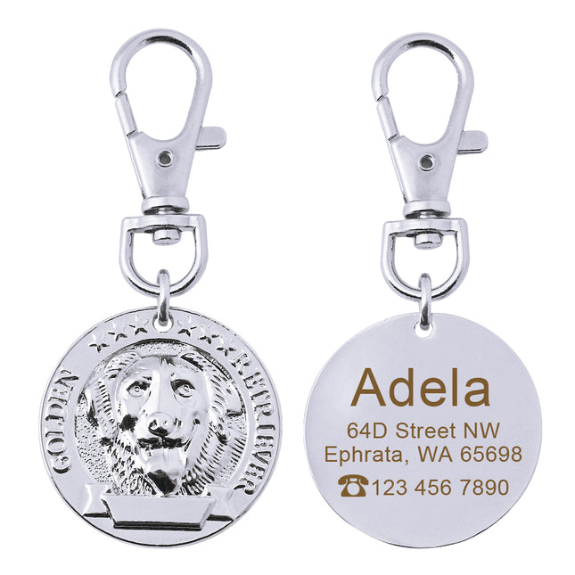 Dog's Custom Engraving Design Silver ID Tag - wnkrs