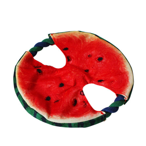 Canvas Watermelon Dog Frisbee Toy - wnkrs
