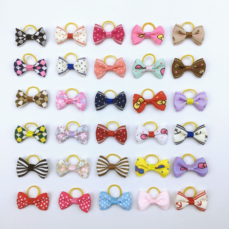 Colorful Pet Hair Bows Set