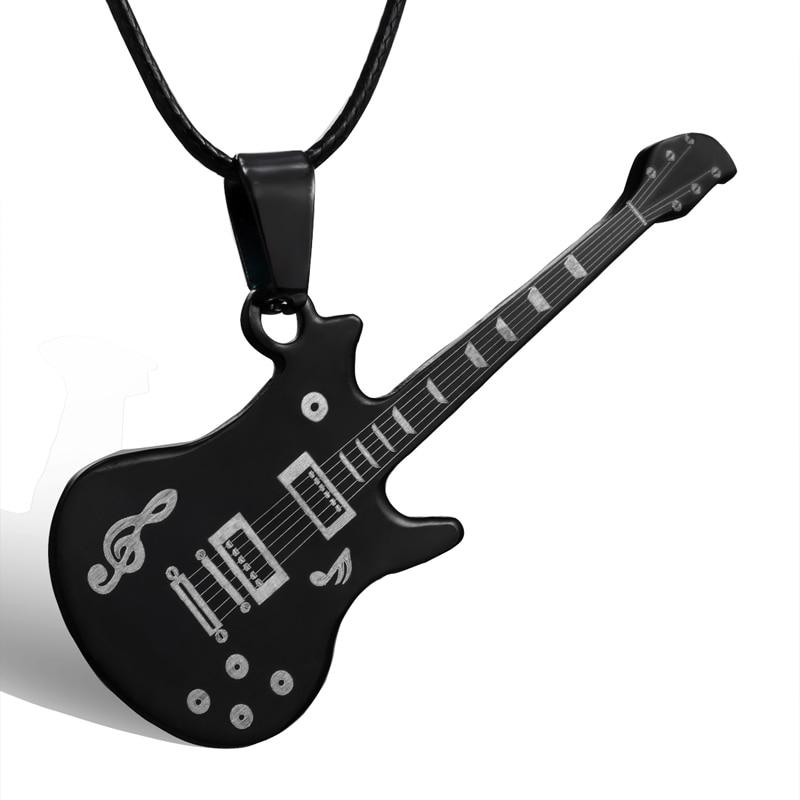 Men's 316L Stainless Steel Guitar Necklace