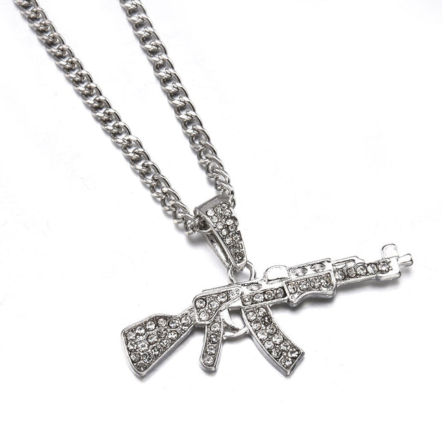 Hip-Hop Gun Shaped Pendant Necklace for Men