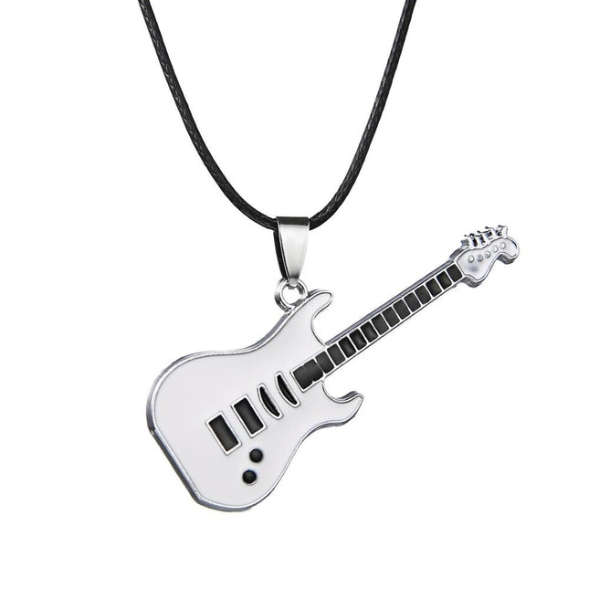 Men's Enamel Guitar Pendant Necklace