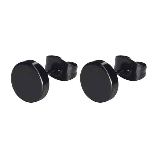 Men's Round Stainless Steel Earrings - Wnkrs