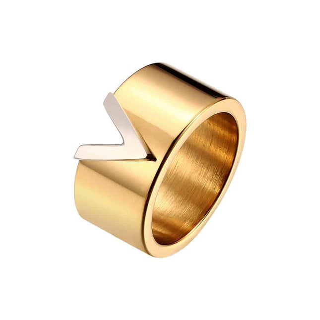 Men's Minimalistic V-Shaped Stainless Steel Rings