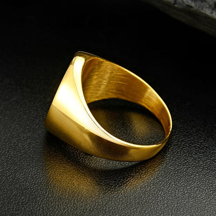 Men's Simple Compass Patterned Ring - Wnkrs