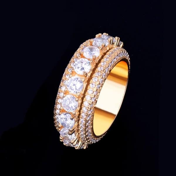 Men's Crystal Gold Plated Ring