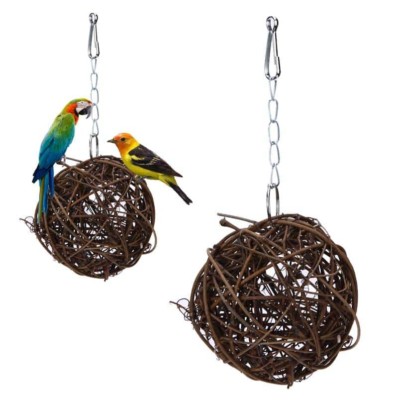 Rattan Hanging Ball Toy for Birds