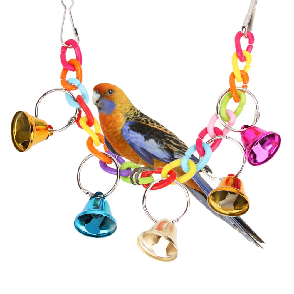 Multicolor Hanging Bird Chain Toy with Bells