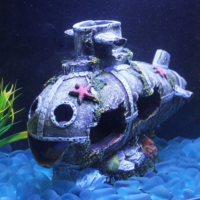 Sunk Submarine Aquarium Decor - wnkrs