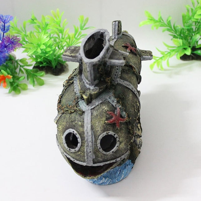 Sunk Submarine Aquarium Decor - wnkrs