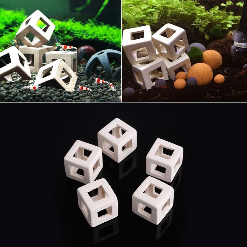 Ceramic Cube Aquarium Decor