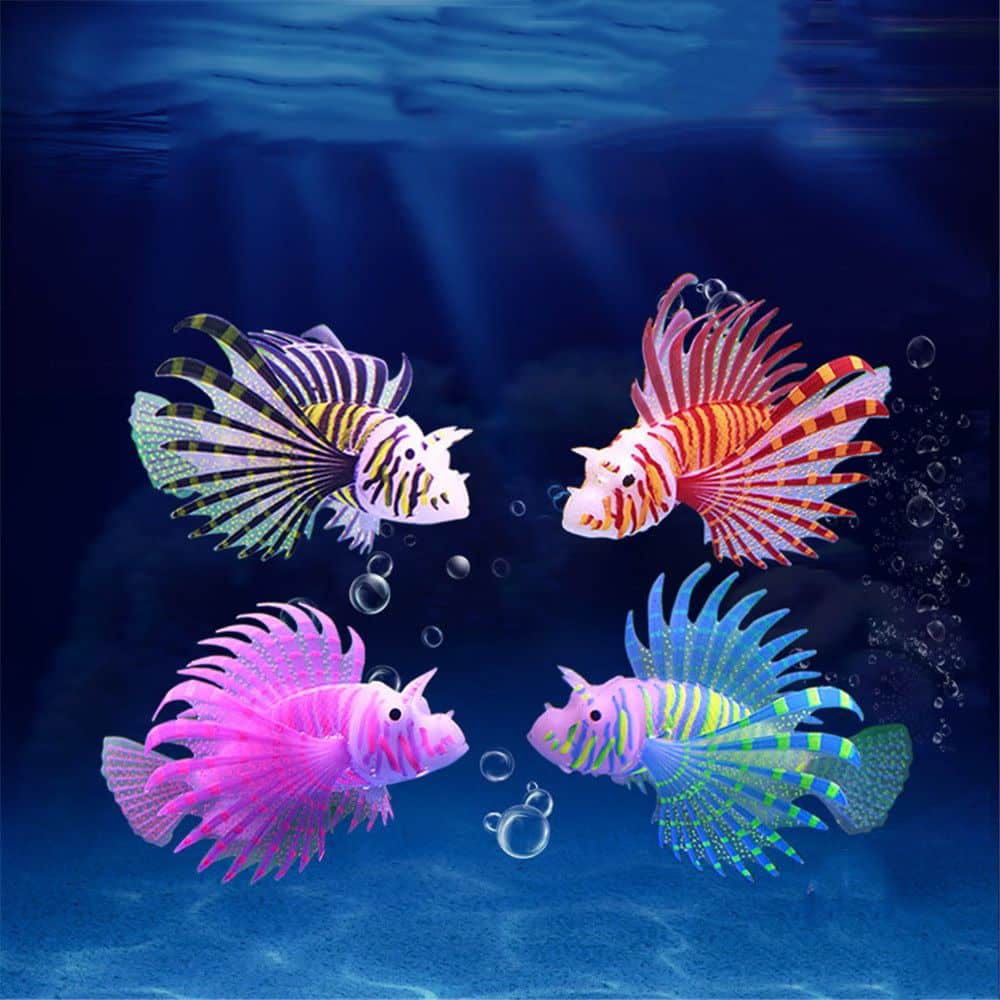 Colorful Silicone Lionfish Style Aquarium Ornament