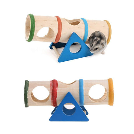 Wooden Seesaw Tube Toy for Small Pets - wnkrs