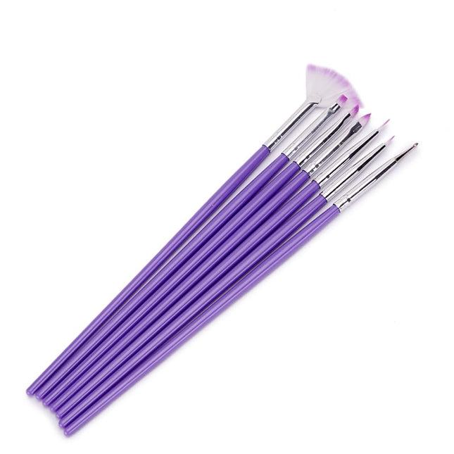 Set Purple Nail Brushes for Painting - wnkrs