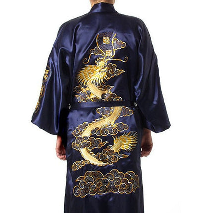 Men's Chinese Satin Robe with Embroidery - Wnkrs