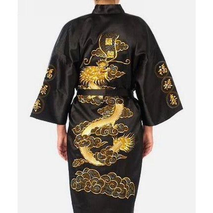 Men's Chinese Satin Robe with Embroidery - Wnkrs