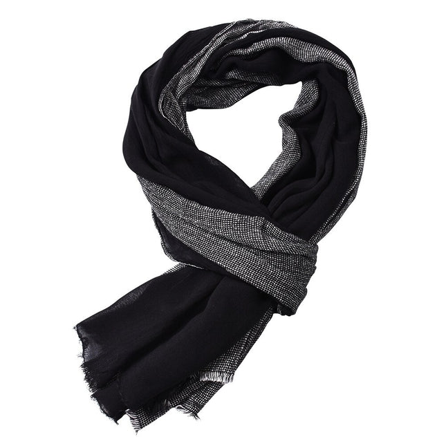 Men's Cotton and Linen Two Tone Scarf