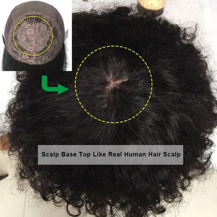 200 Density Curly Human Hair Wig with Bang - wnkrs