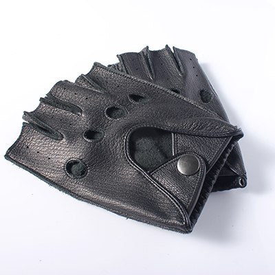 Men's Leather Biker's Gloves