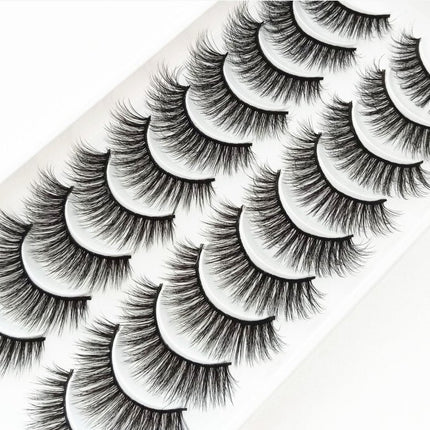 3D Soft Wispy Mink Hair False Eyelashes Set, 10 Pairs - wnkrs