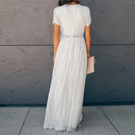 Women's White Lace Maxi Dress - Wnkrs