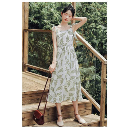 Women's Korean Style Chiffon Ruched Floral Dress - Wnkrs