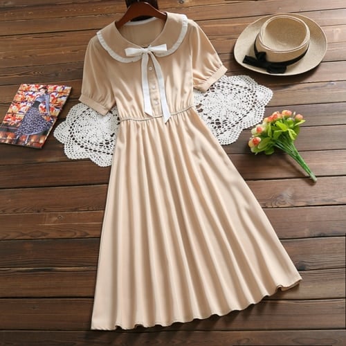 Women's Cute Style Cotton Midi Dress - Wnkrs