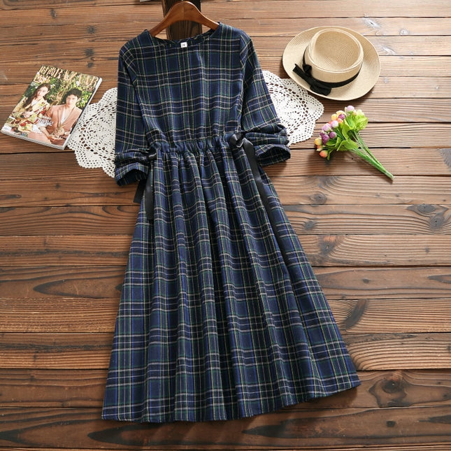 Plaid Linen Women's Mori Dress - Wnkrs