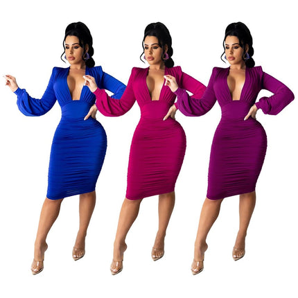 Women's V-Neck Party Dress - Wnkrs