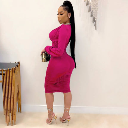 Women's V-Neck Party Dress - Wnkrs