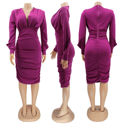 Women's V-Neck Party Dress - Wnkrs