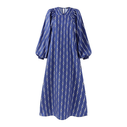 Women's Maxi Dress with Lantern Sleeve - Wnkrs