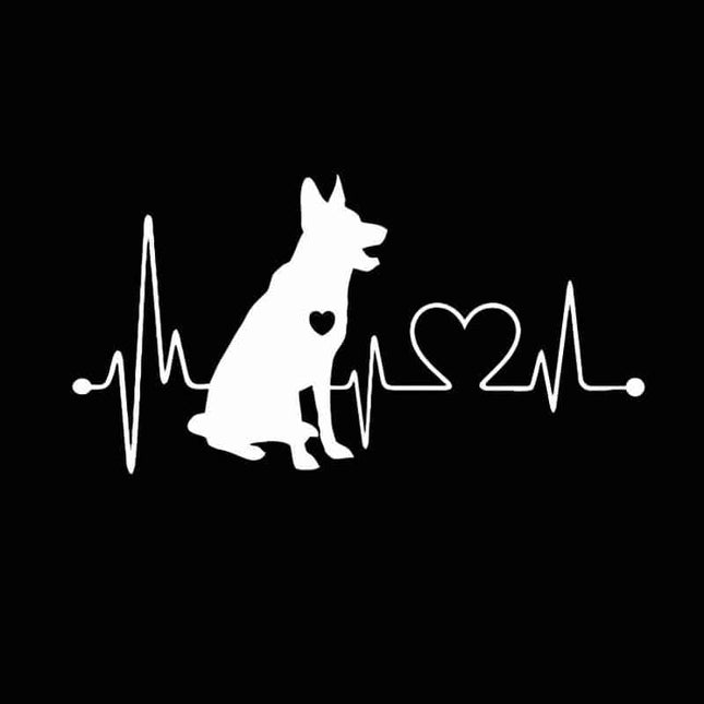 German Shepherd & Heart Car Sticker - wnkrs
