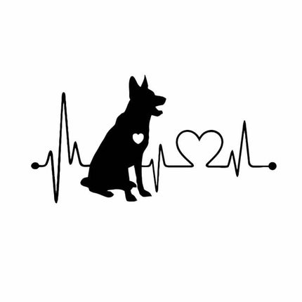 German Shepherd & Heart Car Sticker - wnkrs