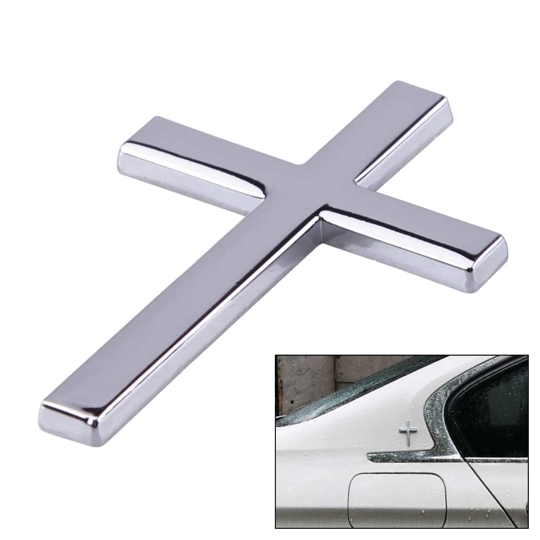 3D Metal Cross Car Sticker