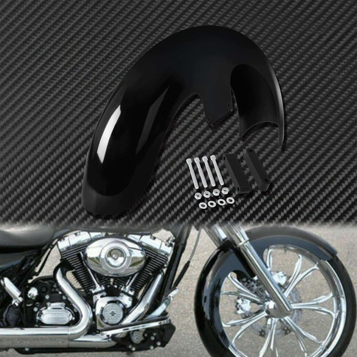 Motorcycle Gloss Black Front Fender
