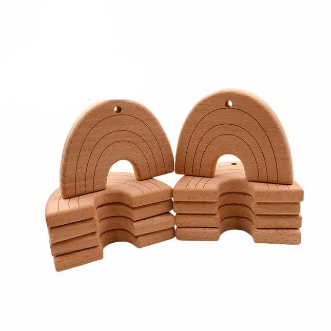 Rainbow Shaped Wooden Teether Toy Set - wnkrs