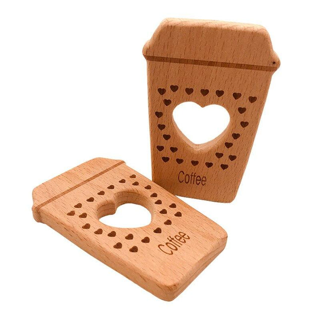 Wooden Coffee Cup Shaped Baby Teether Set - wnkrs