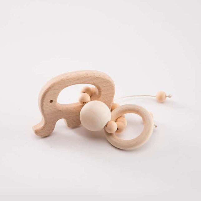 Montessori Lovely Animals Shape Wooden Baby Rattles - wnkrs