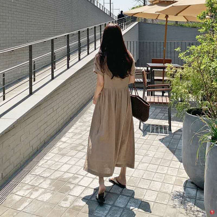 Women's Cotton and Ramie Wrap Style Dress - Wnkrs