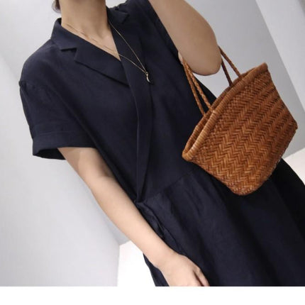Women's Cotton and Ramie Wrap Style Dress - Wnkrs