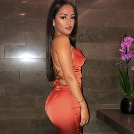Women's Backless Bodycon Dress - Wnkrs