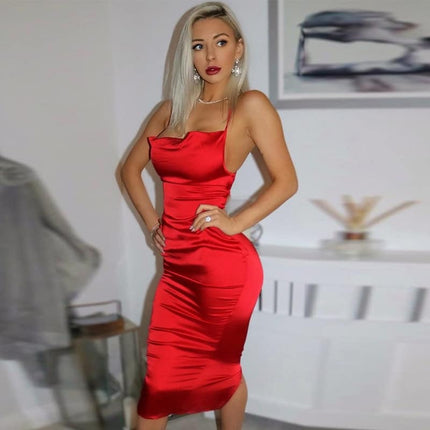 Women's Backless Bodycon Dress - Wnkrs