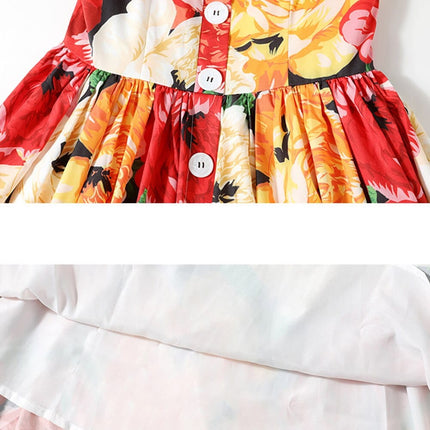 Women's Spaghetti Strap Backless Midi Dress with Floral Print - Wnkrs