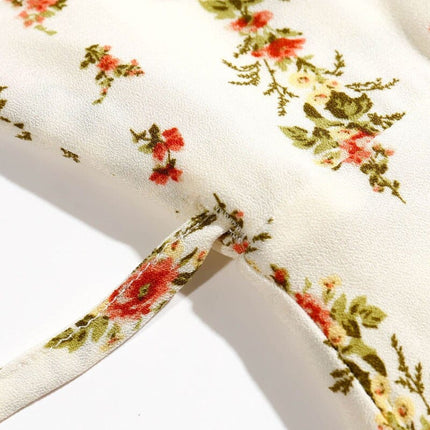 Women's Casual Flower Print V-Neck Short Sleeved Dress - Wnkrs